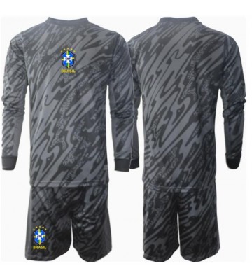 Brazil Goalkeeper Replica Away Stadium Kit for Kids Copa America 2024 Long Sleeve (+ pants)